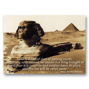WISDOM QUOTE about the Passing of Time by Marcus Aurelius - 1890 Photo of the Sphinx - Available as a Greeting Card or a Print (QPIC054)