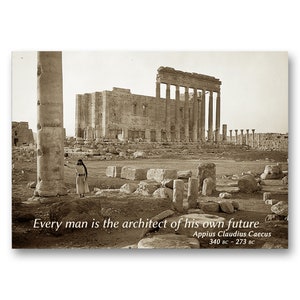 Inspirational Quote Historic photo from the Library of Congress - GRADUATION CARD - &quot;Every man is the architect of his own future&quot; (QPIC035)