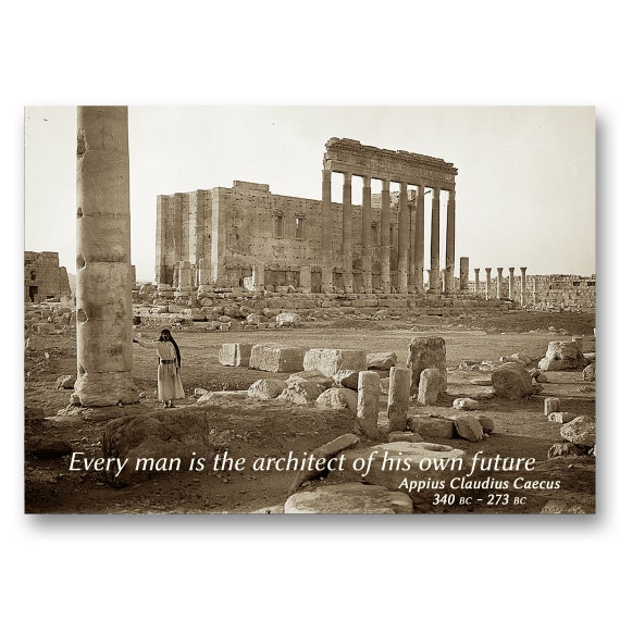 Inspirational Quote Historic photo from the Library of Congress - GRADUATION CARD - "Every man is the architect of his own future" (QPIC035)