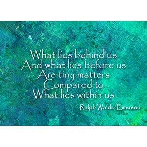 Graduation CARD - Inspirational Quote - Emerson - Also available as a MAGNET or a PRINT with a Free Mat - Great Graduation Gift Idea (Q004)