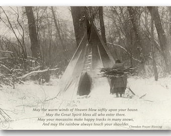 Native American BLESSING - Thanksgiving Card - Edward Curtis Historic Photo - Available as an Art Print or a Quote Block (CPIC2013069)