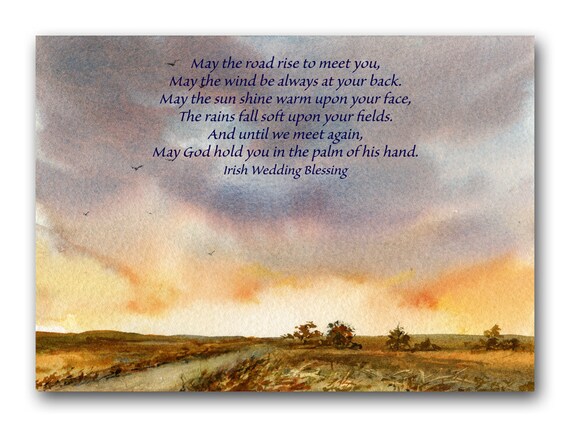 Irish Wedding Blessing Wedding Watercolor Quote Card Etsy