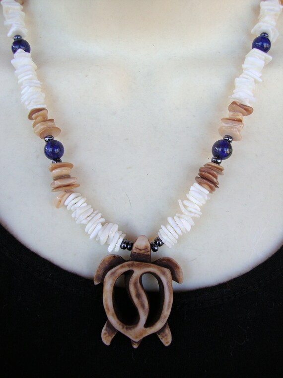 Turtle Necklace Shell Necklace Beaded 