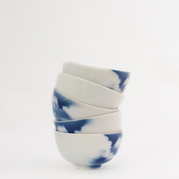Vintage Fujisan japanischen Ochoko Sake Cups (Set 5)