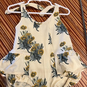 Quinn cotton knit floral ballerina style romper