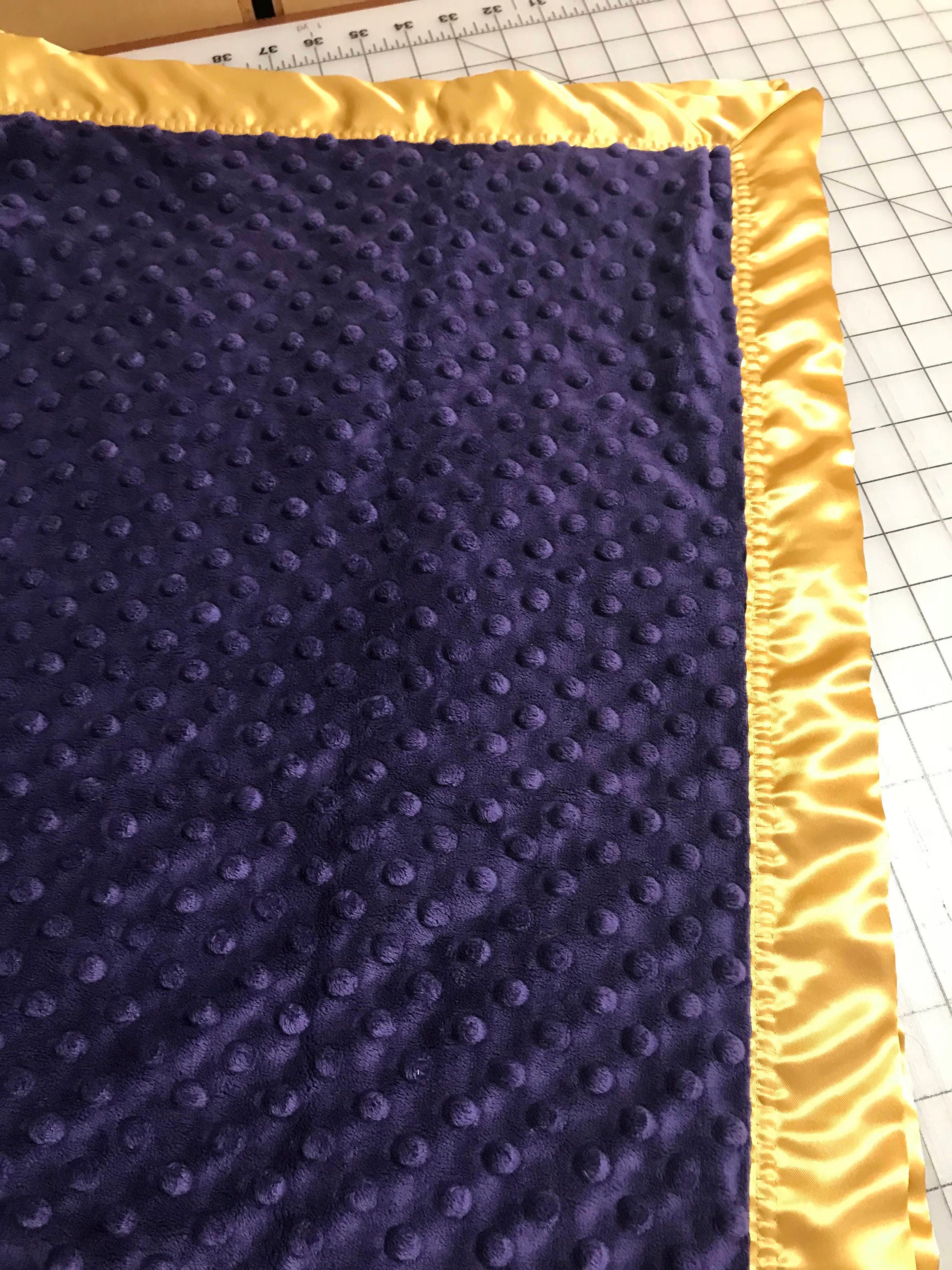 29 x 34 Purple and gold minky dot blanket