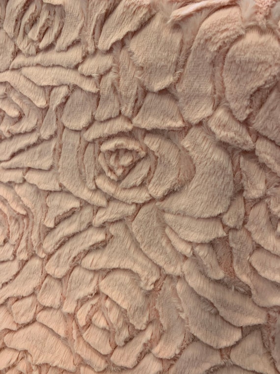Shell pink rose design minky and satin baby blanket 30 x 35 with FREE embroidery