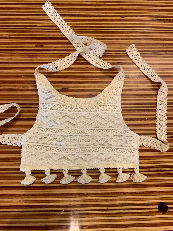 Ivory infant halter crop top