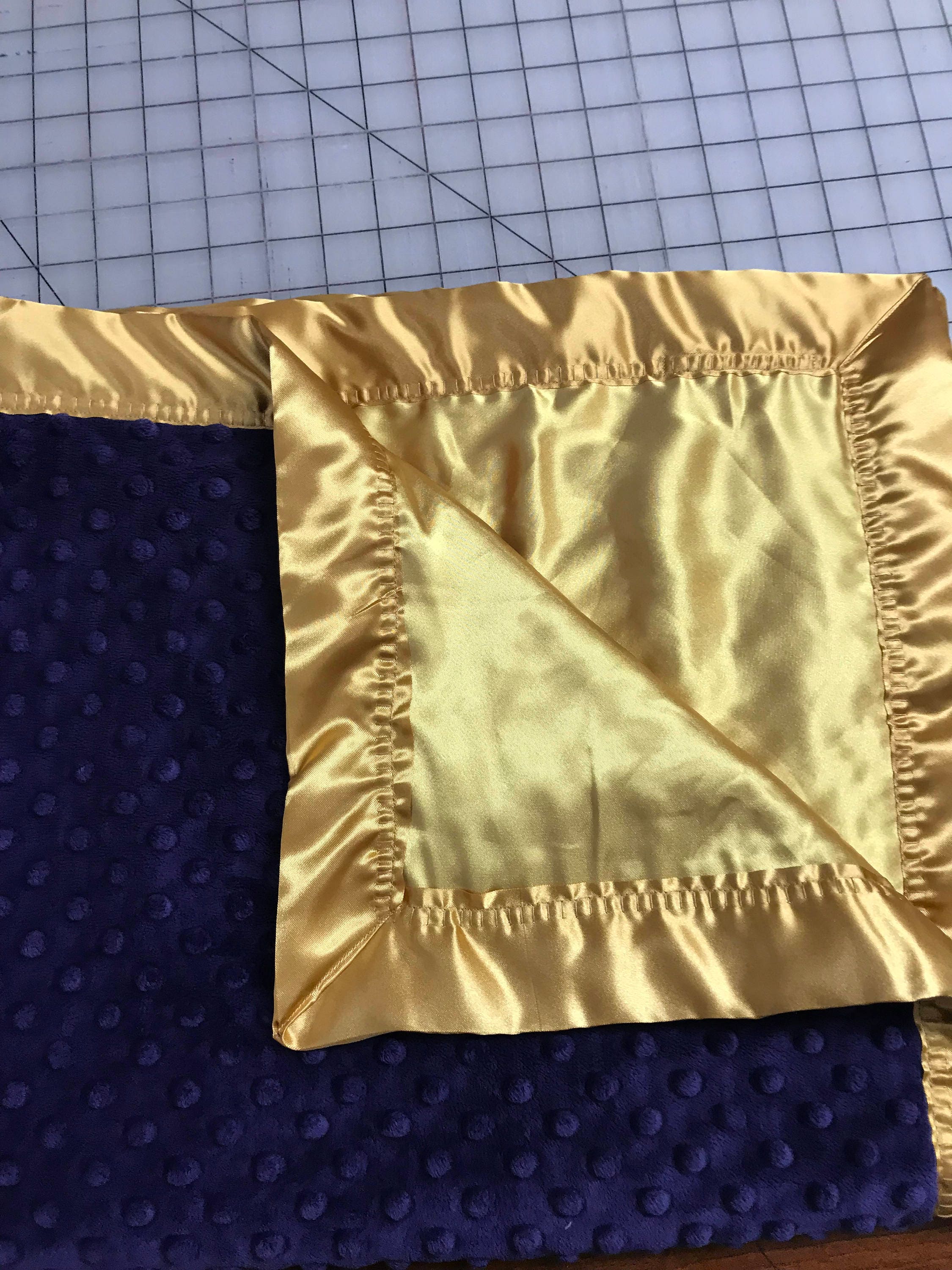 29 x 34 Purple and gold minky dot blanket