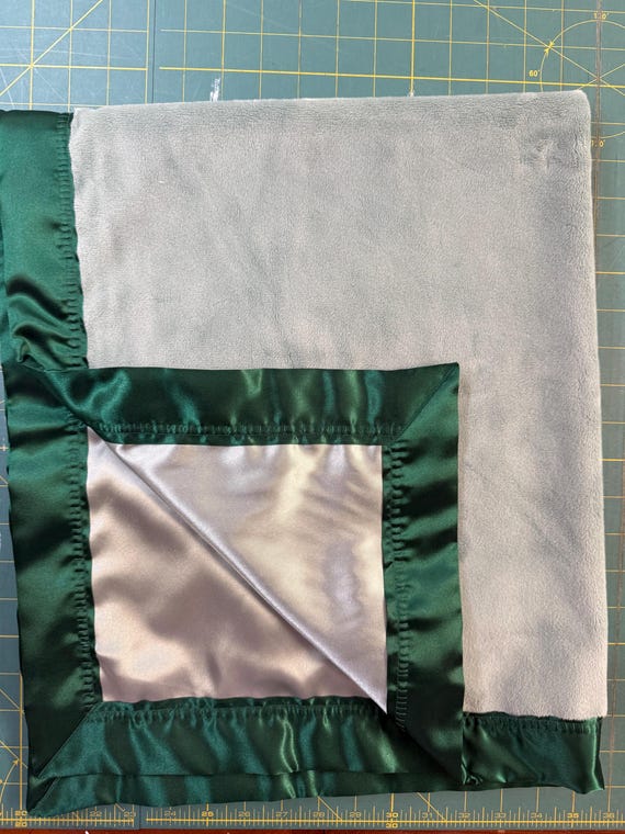 FREE embroidery Juniper pine green flat minky baby blanket