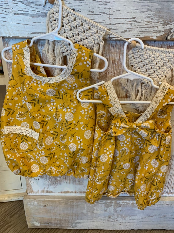 Jemma Mustard bubble romper