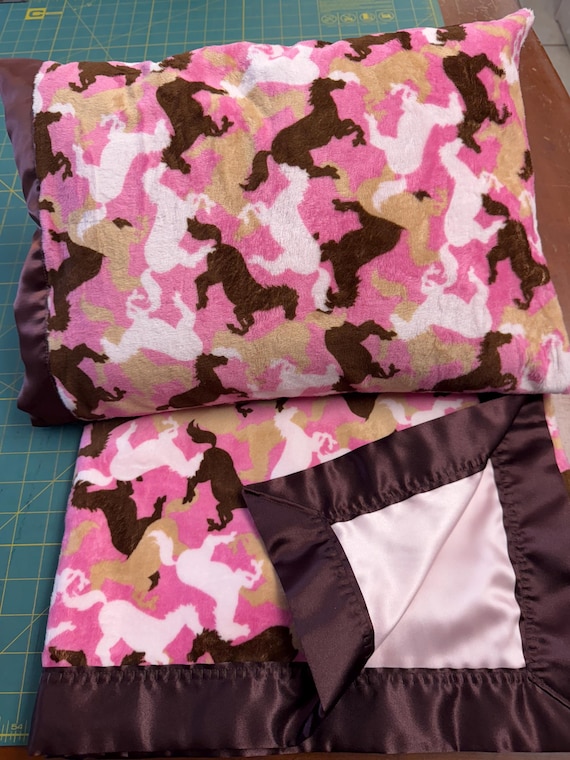 FREE embroidery 35 x 60 minky blanket with pillow, crib, travel, toddler