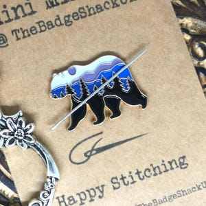 Bear needle minder, needle keep, needle magnet, needle nanny, cross stitch, embroidery, needle point, magnetic needle
