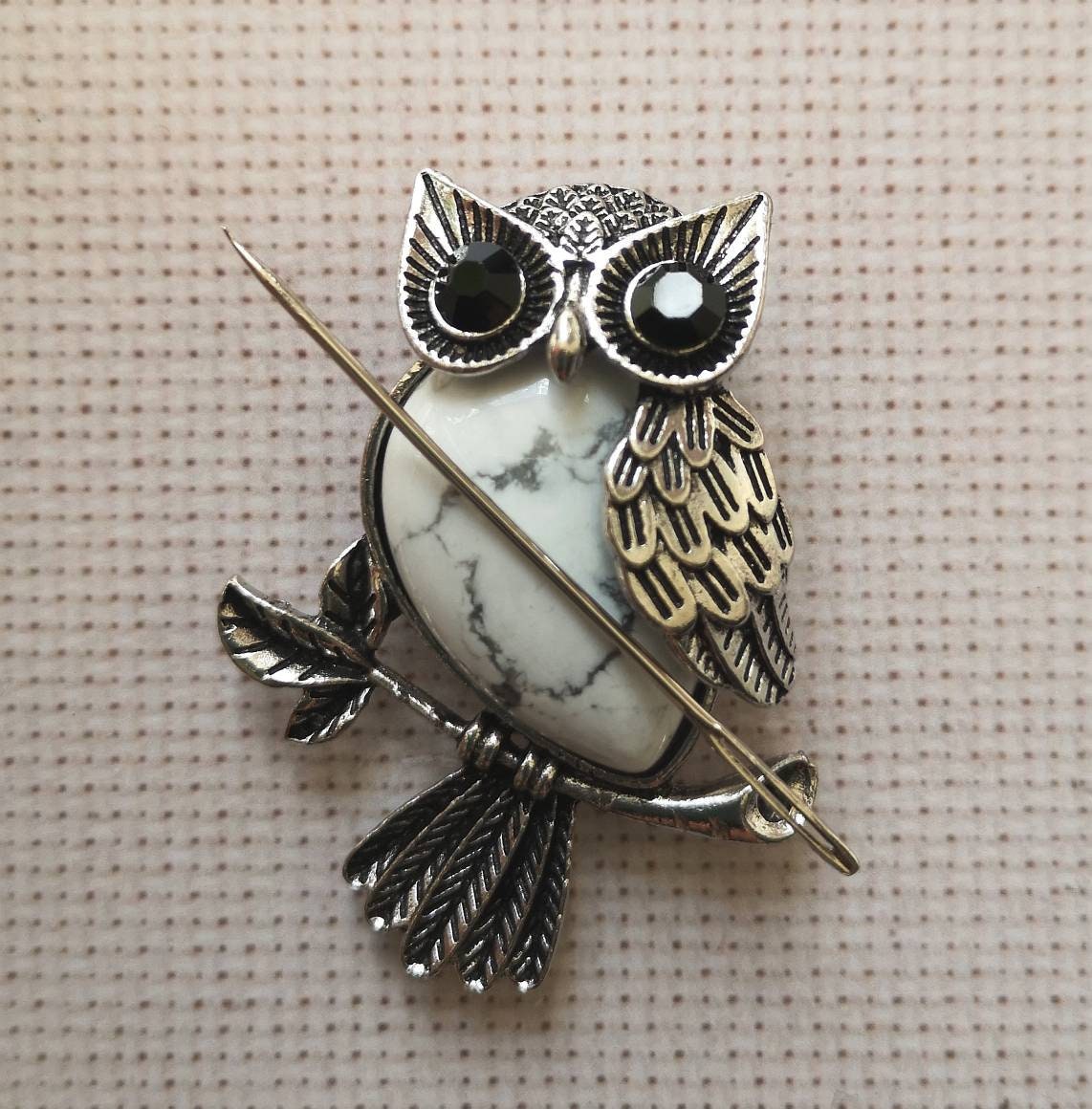 Vintage Needle Point Owl Framed