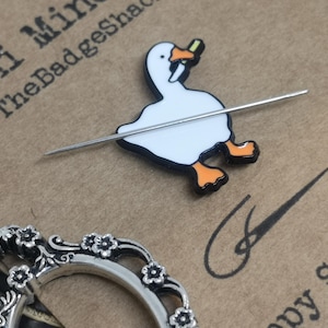 Goose needle minder, needle keep, needle magnet, needle nanny, cross stitch, embroidery, needle point, magnetic needle