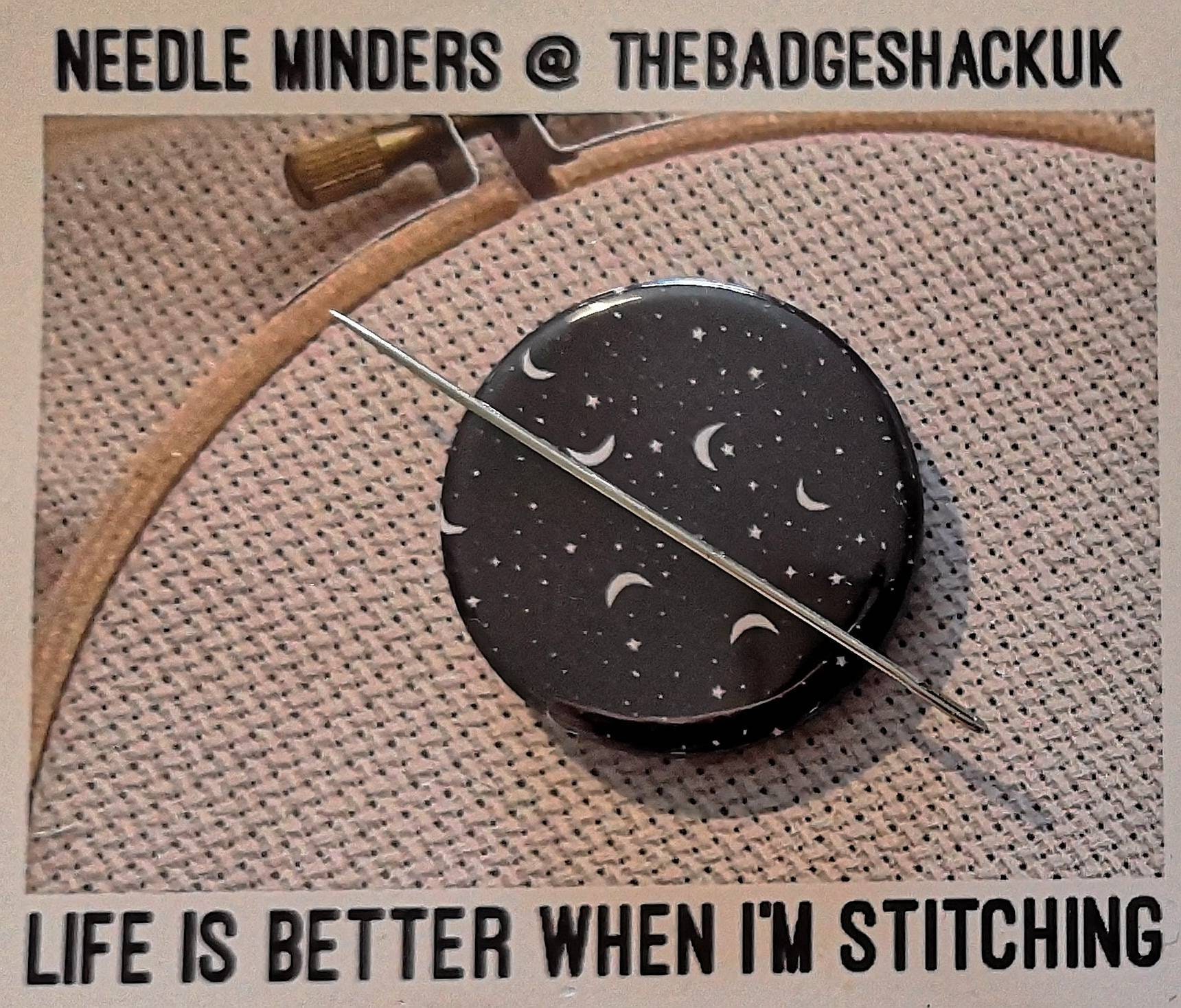 Moons and stars Mini Needle Minder, cross stitch,needle nanny, needle  keeper, Needle point, embroidery, stitching gift, magnetic