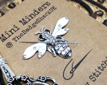 Bee needle minder, needle keep, needle minder, needle magnet, needle nanny, bee needle minder, bee sewing needle magnetic needle minder