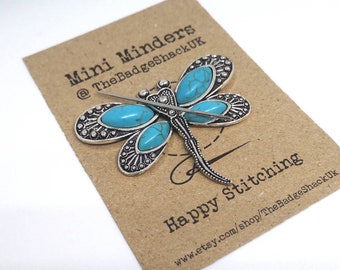 Large dragonfly needle minder, needle keep, needle magnet, needle nanny, cross stitch, embroidery, needle magnet, needle holder