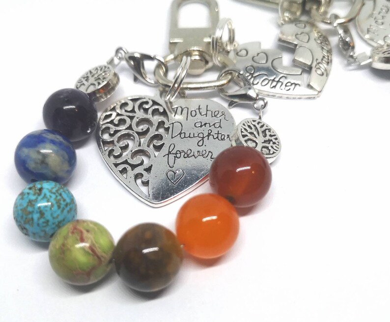 Key Rings For Mom Mother and Daughter Keyrings, Keychain, Chakra Keychain, Mother's Day ...