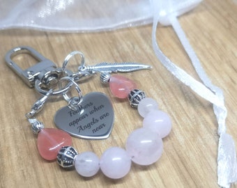 Guardian angel keyring, Mother's day gift, memorial keepsake, memorial keyring Keychain, Mum keyring, angel keyring, Bereavement keyring,