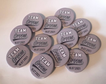 Personalised  Groom Pin Badges 3.8cm diameter, stag do badges, Wedding badges, stag party badges