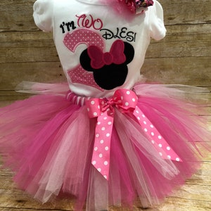 Minnie Mouse two year old birthday outfit.  Each piece sold separately!