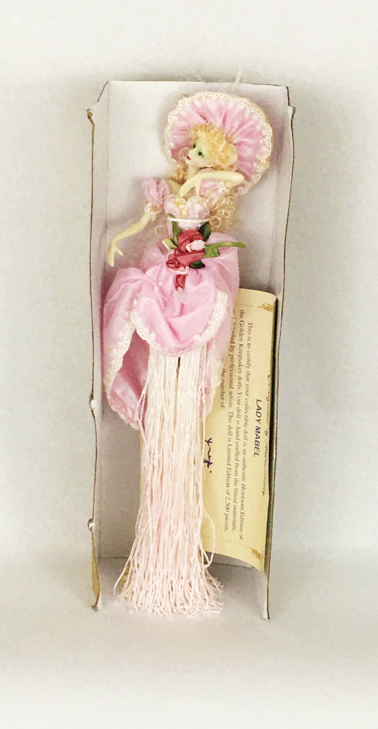 Vintage Golden Keepsakes Heirloom Victorian Porcelain Doll Lady Mabel