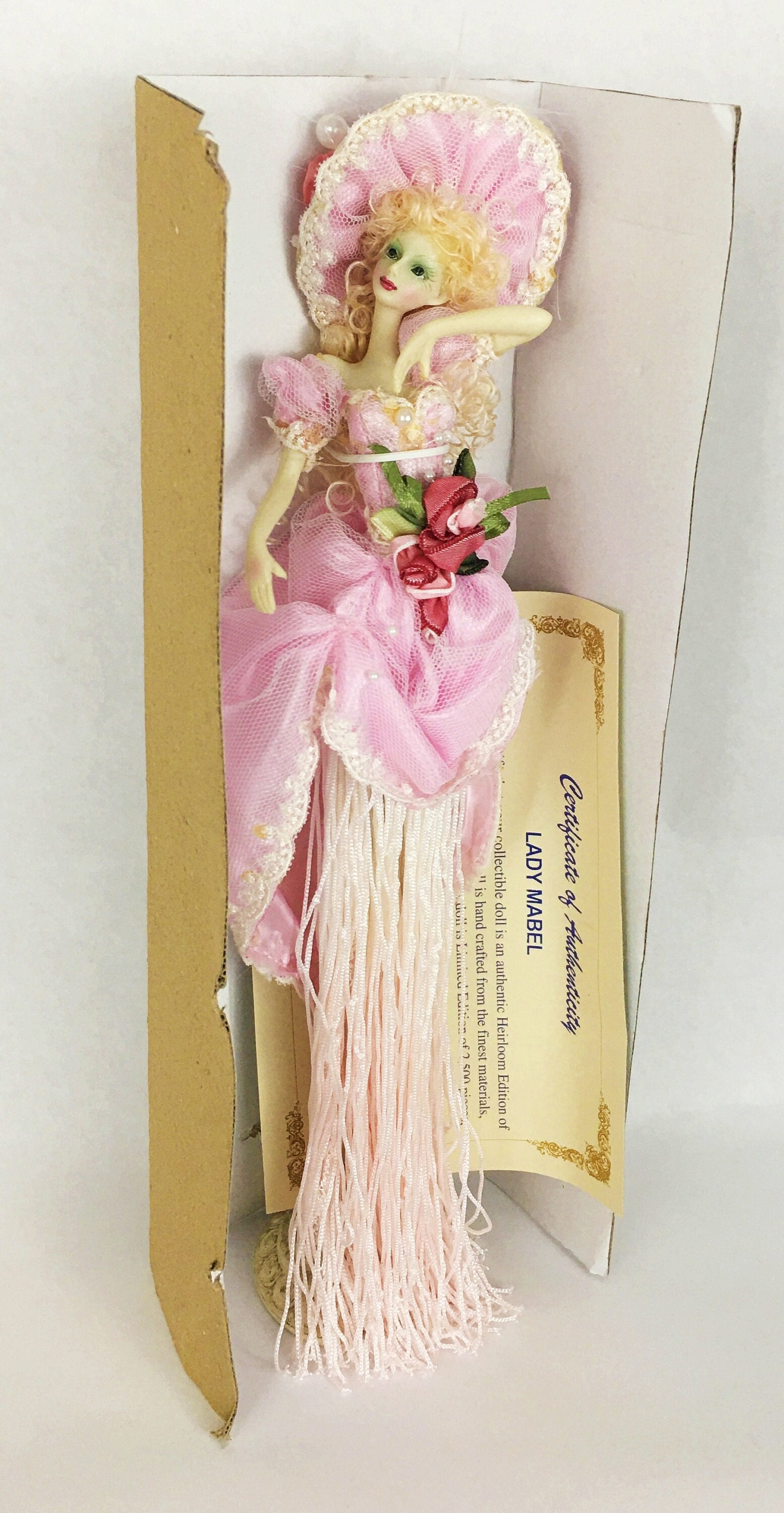 Vintage Golden Keepsakes Heirloom Victorian Porcelain Doll Lady Mabel