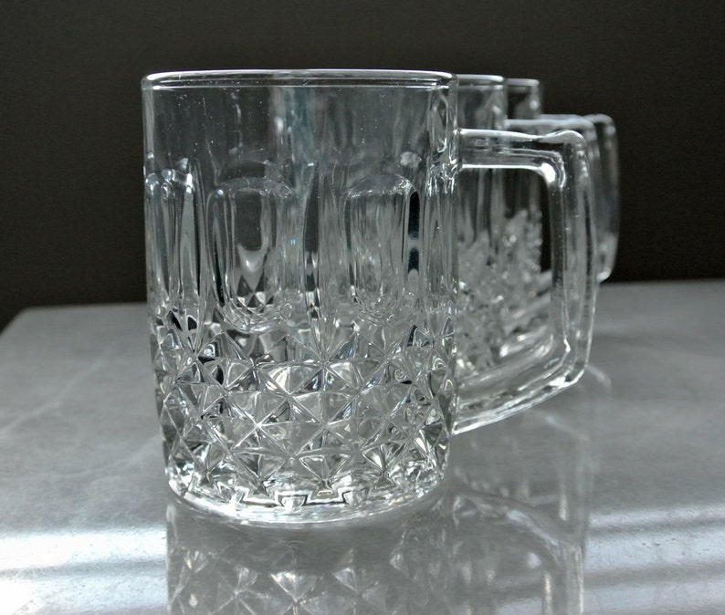 Vintage Lead Crystal Clear Coffee Mug Coffee Cup Diamond Etsy