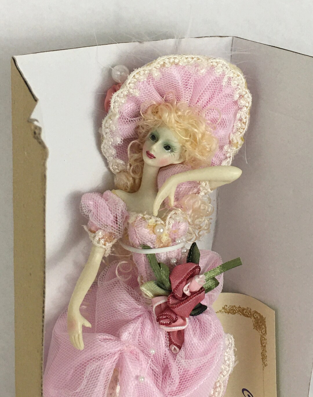 Vintage Golden Keepsakes Heirloom Victorian Porcelain Doll Lady Mabel