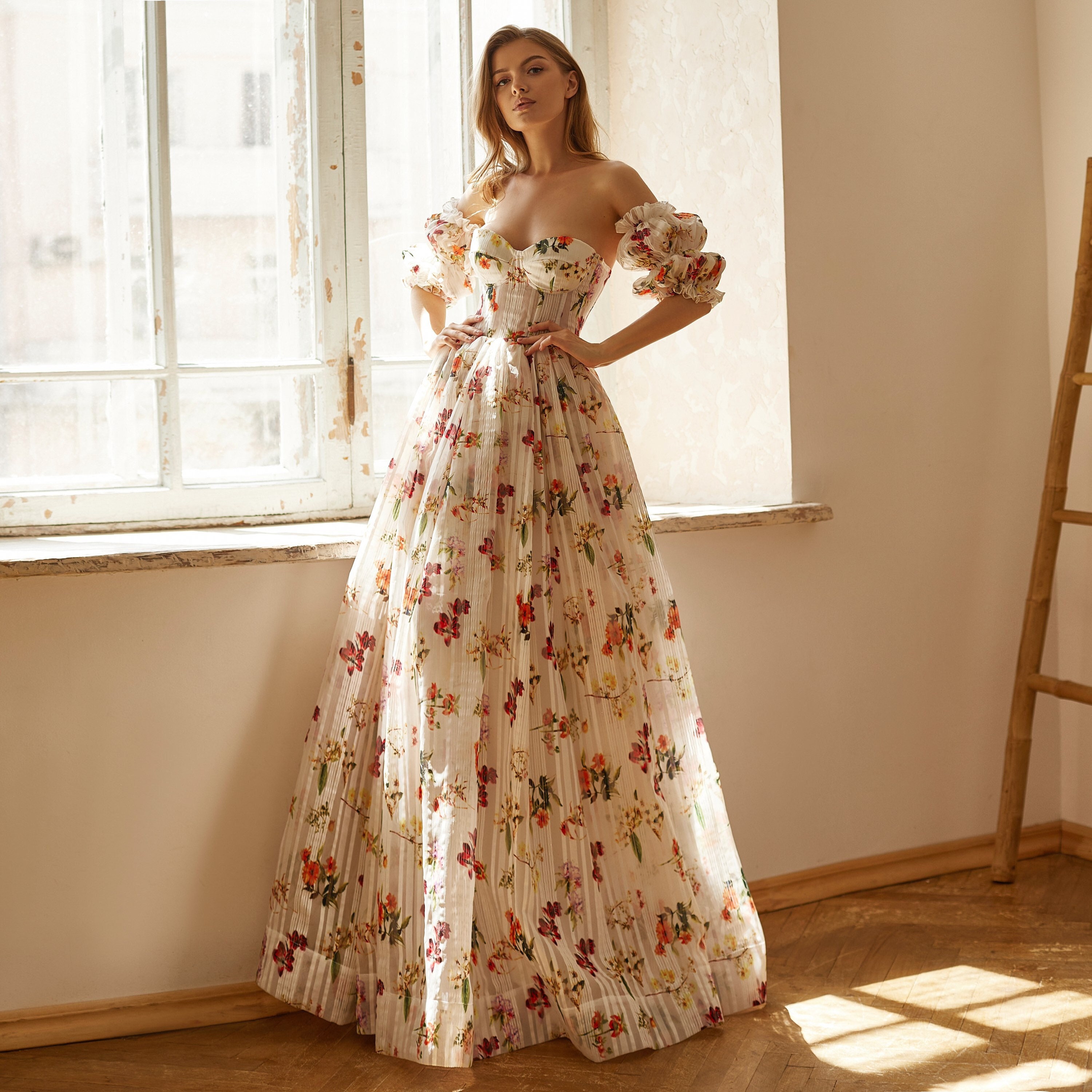 long floral dresses for wedding