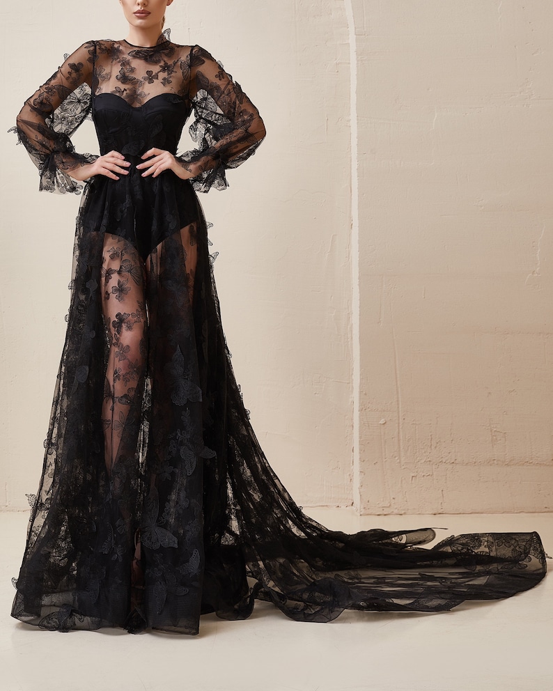 Black Wedding Dress Gothic Wedding Dress Goth Bride Dress - Etsy
