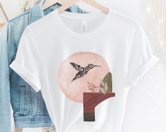 Free As A Bird Graphic T-Shirt: Boho Tribal Art Tee