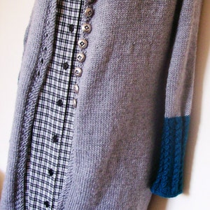 knitting pattern for a long-line cardigan