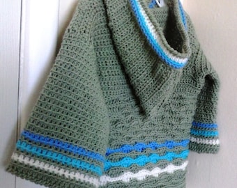 Pdf Pattern for Toddlers Crocheted Hooded Jacket