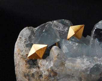 silver rhombus earrings, silver earrings, minimalistic earrings, geometric studs, silver studs, gold studs, gold rhombus