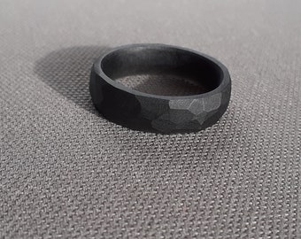 Black Edgy Band, Resin Ring, Simple Ring, Black Band, Stackable Rings,stacking rings for men