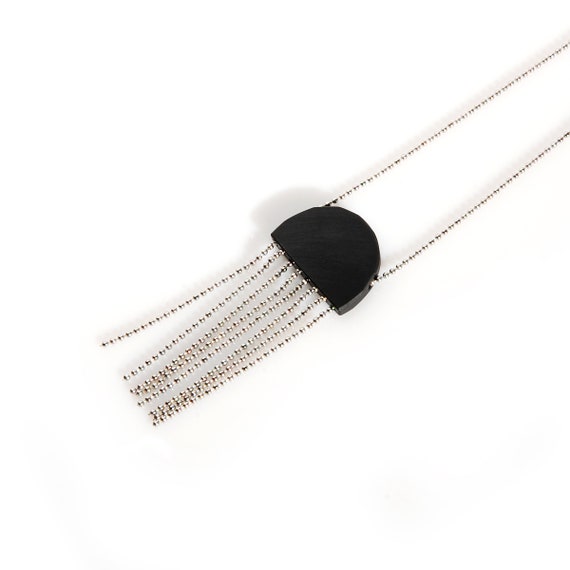 MEDUSA Necklace long Necklace tassel Necklace black Resin Jewelry minimal Necklace art Deco Jewellery gift for Her Etsy UK