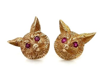 Golden Fox Children's earrings with enamel and gold-plated foxes.