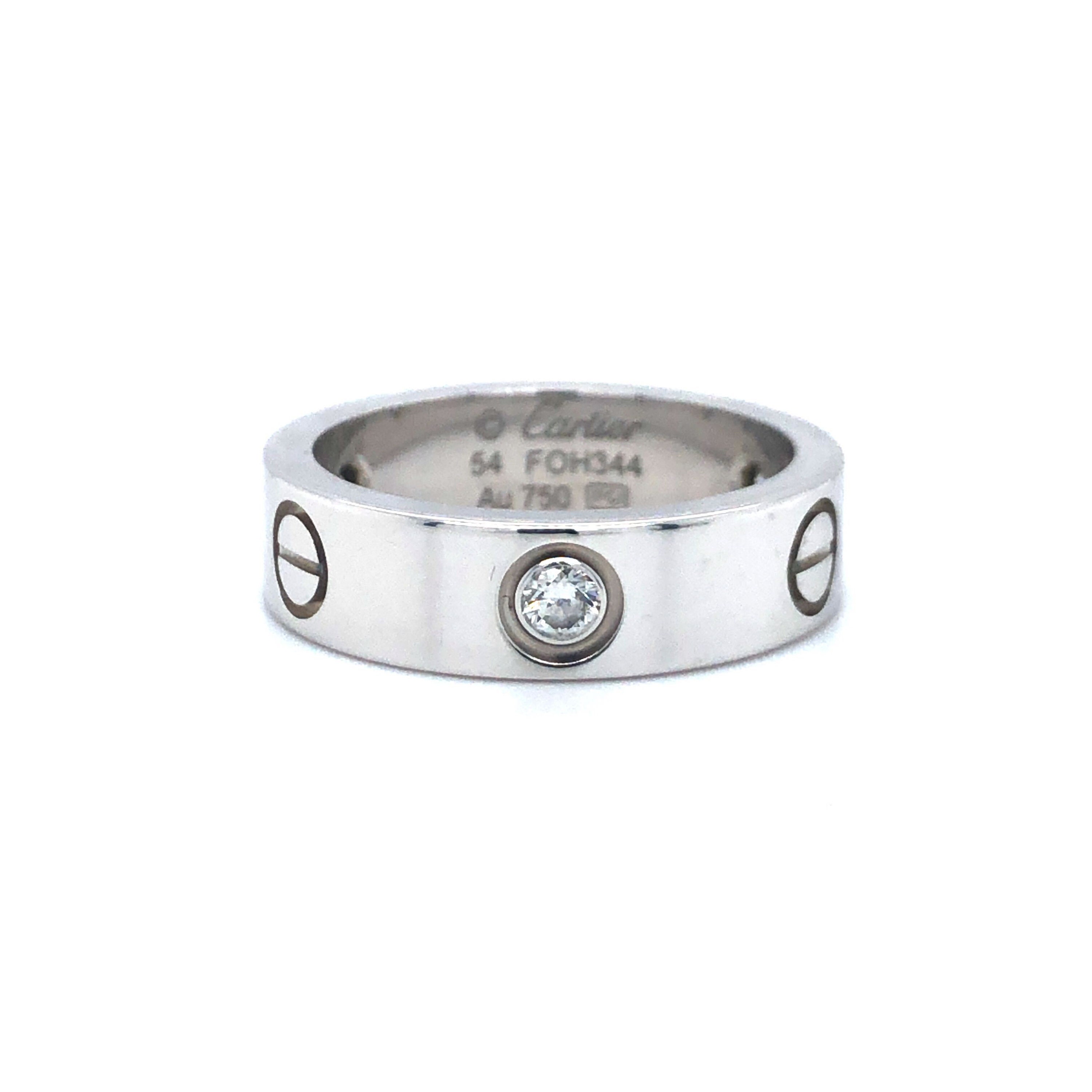 Nachlass Cartier 3 Diamant Love Ring 18k Weissgold Sz 54 Etsy