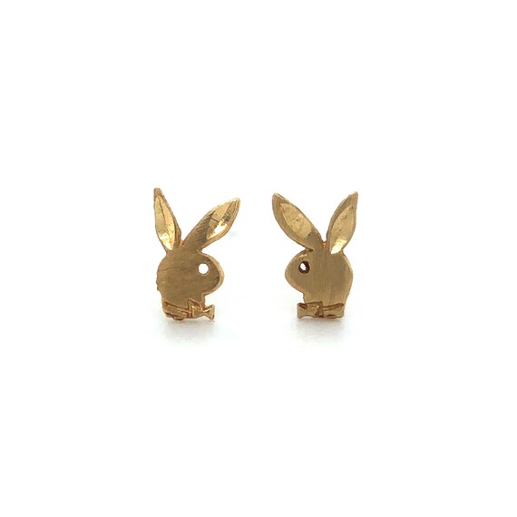 Vintage Playboy Bunny Stud Earrings 14k Yellow Gol