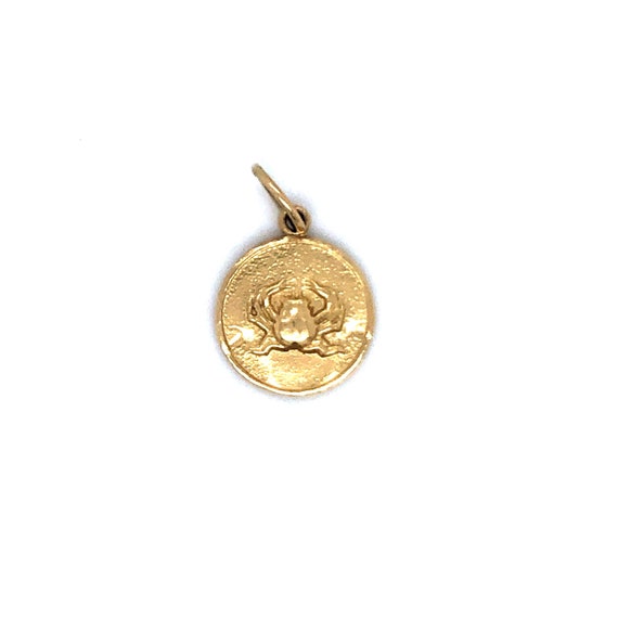 Estate Crab Zodiac Token 14k Yellow Gold