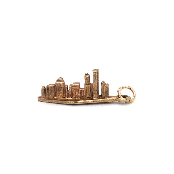 Vintage Chicago Skyline Charm 14k Yellow Gold