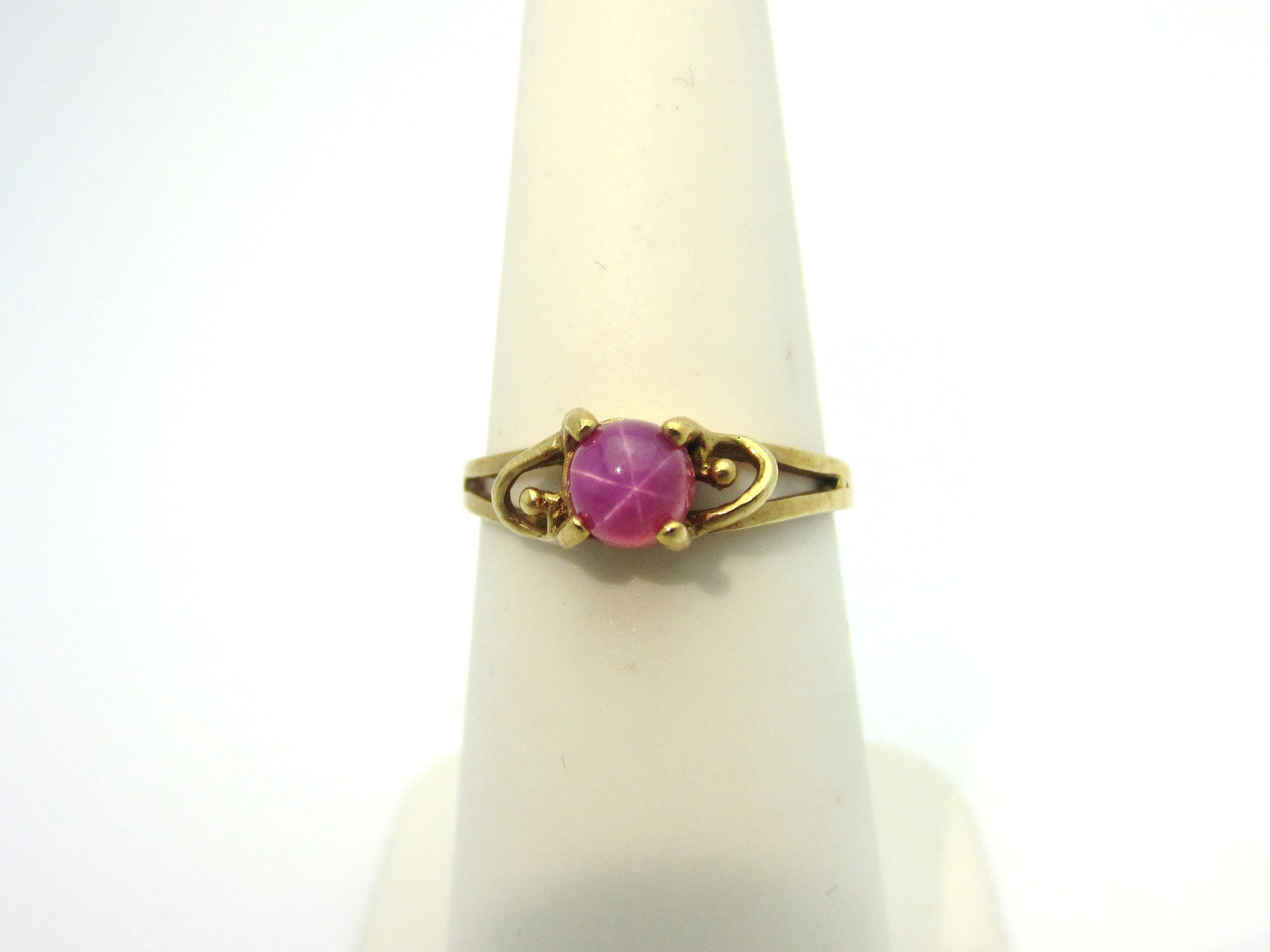 Vintage Pink Star Sapphire Ring 10k Yellow Gold Sz 6 | Etsy