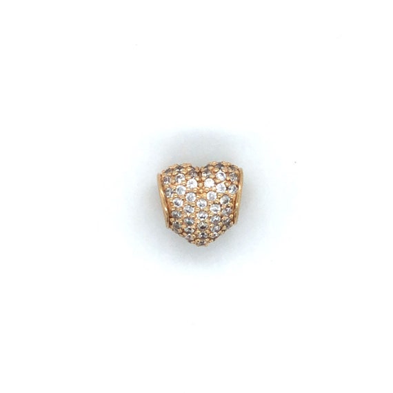 Authentic Pandora Pave CZ Heart Charm 