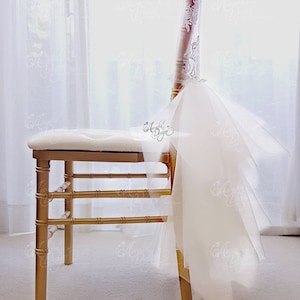 Ballerina Tutu Lace Chair Cover | Chiavari Chair Slipcover for Sweet 16 Birthday Party Bridal Shower
