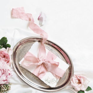  Mlurcu Chiffon Ribbon Silk Satin Ribbon 1-1/2 Inch Wide Pink  Rose Gold Ivory Fabric Ribbon 3 Rolls Handmade Fringe Frayed Ribbon for  Gift Wrapping Flower Bouquet Wedding Invitation DIY Crafts 