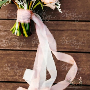 Silky frayed chiffon ribbon | Soft sheer raw edge ribbons for bouquet, reception napkin tie, wedding invitation stationery, gift favor wrap