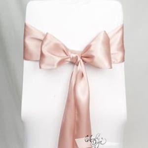 Blush Rose Gold High quality Satin Chair Sash. Pre-ironed for Chair Decoration in Bridal Shower Wedding Ceremony Event Reception | In stocks