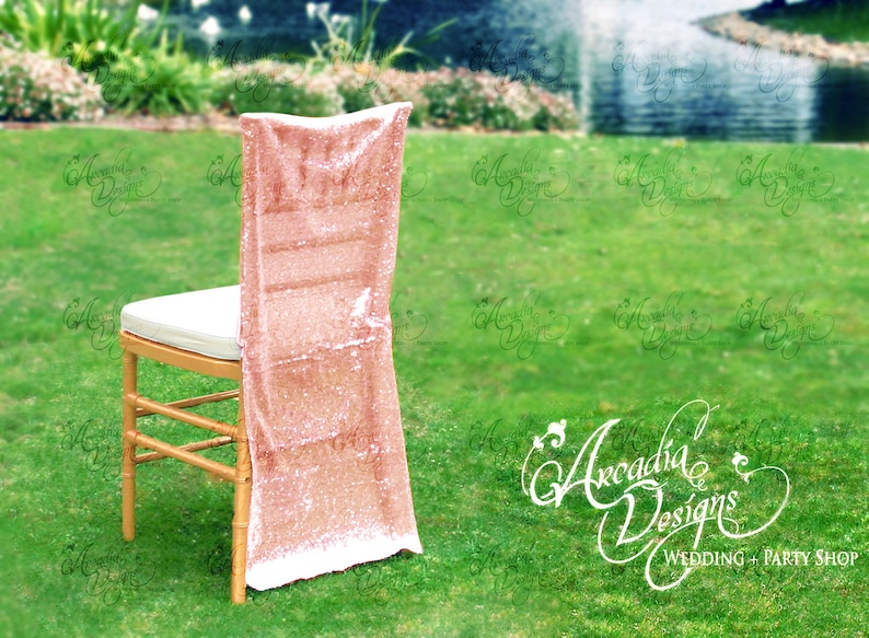 Rose Gold Sparkly Bridal Chair Cover Sequin Chiavari Chair Etsy